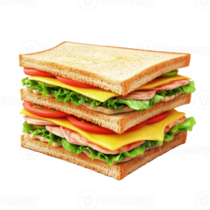 A classic layered club sandwich